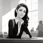 avatar a fumetto di beatrice serughi i b/n